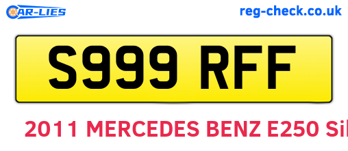 S999RFF are the vehicle registration plates.