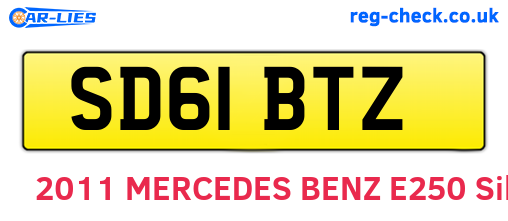 SD61BTZ are the vehicle registration plates.