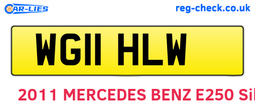 WG11HLW are the vehicle registration plates.