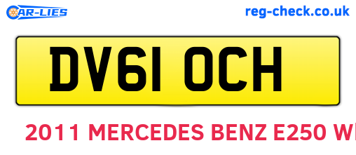 DV61OCH are the vehicle registration plates.