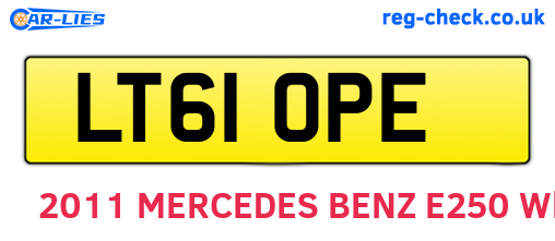 LT61OPE are the vehicle registration plates.