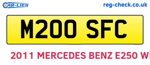 M200SFC are the vehicle registration plates.