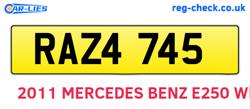 RAZ4745 are the vehicle registration plates.