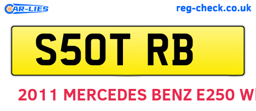 S50TRB are the vehicle registration plates.