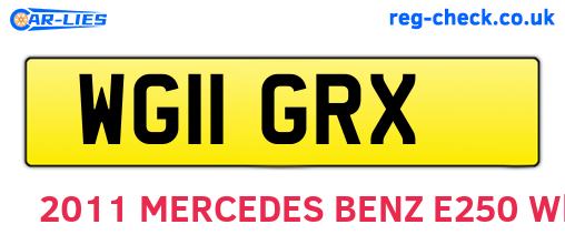 WG11GRX are the vehicle registration plates.