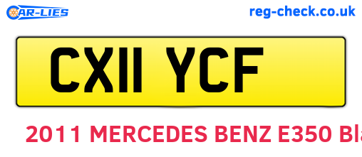 CX11YCF are the vehicle registration plates.