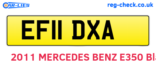 EF11DXA are the vehicle registration plates.
