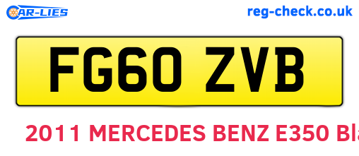 FG60ZVB are the vehicle registration plates.