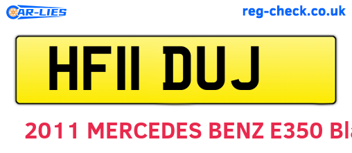 HF11DUJ are the vehicle registration plates.
