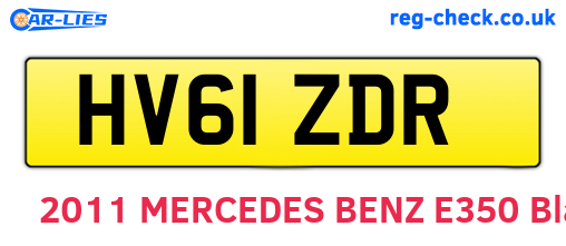 HV61ZDR are the vehicle registration plates.