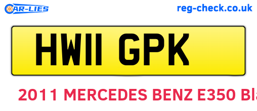 HW11GPK are the vehicle registration plates.