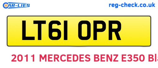 LT61OPR are the vehicle registration plates.