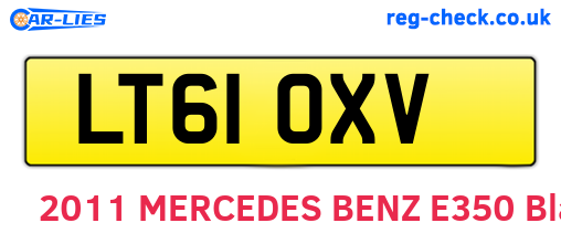 LT61OXV are the vehicle registration plates.