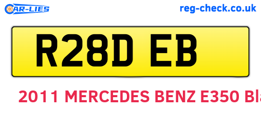 R28DEB are the vehicle registration plates.