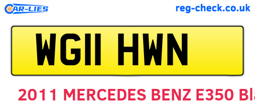 WG11HWN are the vehicle registration plates.