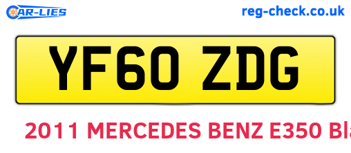 YF60ZDG are the vehicle registration plates.