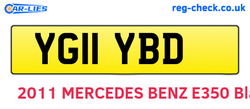 YG11YBD are the vehicle registration plates.