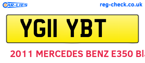 YG11YBT are the vehicle registration plates.