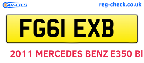 FG61EXB are the vehicle registration plates.
