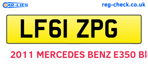 LF61ZPG are the vehicle registration plates.