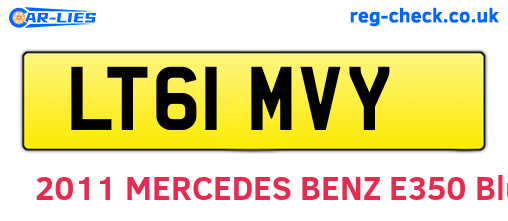 LT61MVY are the vehicle registration plates.