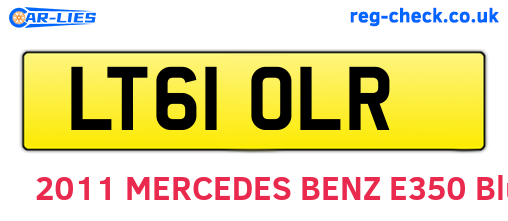 LT61OLR are the vehicle registration plates.
