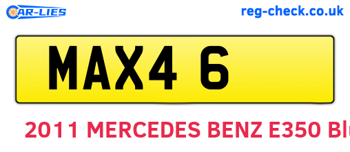 MAX46 are the vehicle registration plates.