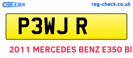 P3WJR are the vehicle registration plates.