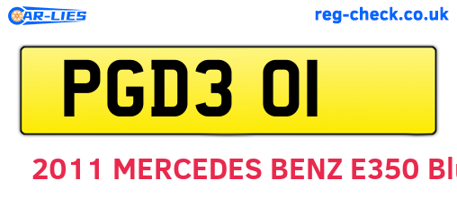 PGD301 are the vehicle registration plates.