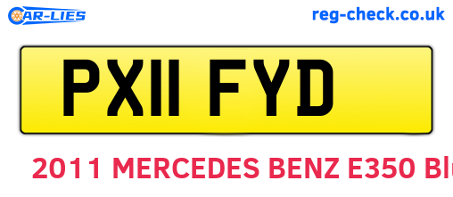 PX11FYD are the vehicle registration plates.