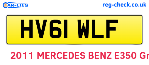 HV61WLF are the vehicle registration plates.