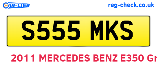 S555MKS are the vehicle registration plates.