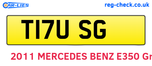 T17USG are the vehicle registration plates.