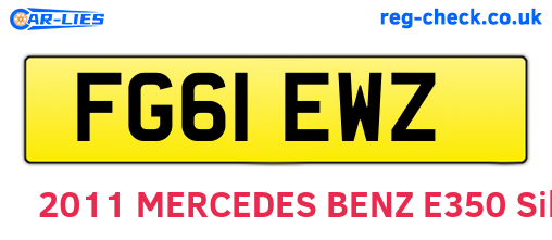 FG61EWZ are the vehicle registration plates.
