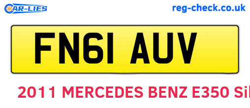 FN61AUV are the vehicle registration plates.