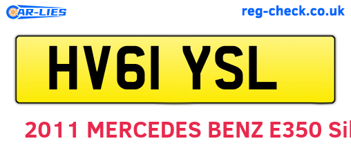 HV61YSL are the vehicle registration plates.