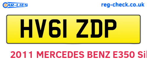 HV61ZDP are the vehicle registration plates.