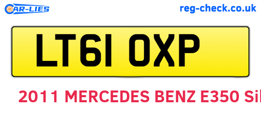 LT61OXP are the vehicle registration plates.