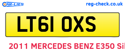 LT61OXS are the vehicle registration plates.