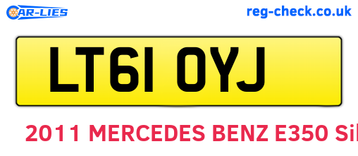 LT61OYJ are the vehicle registration plates.