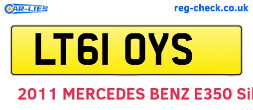 LT61OYS are the vehicle registration plates.