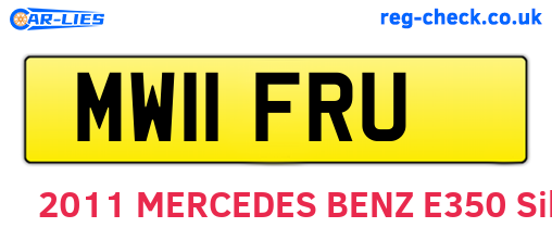 MW11FRU are the vehicle registration plates.