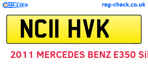 NC11HVK are the vehicle registration plates.