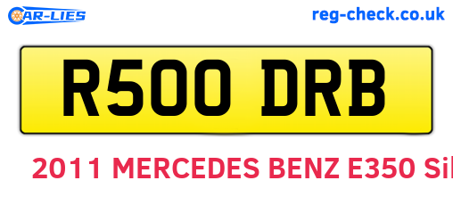 R500DRB are the vehicle registration plates.
