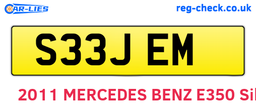 S33JEM are the vehicle registration plates.