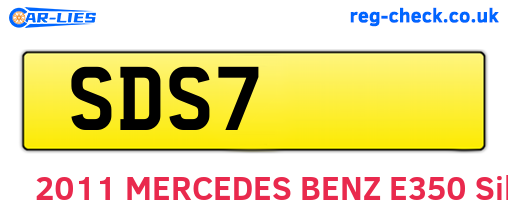 SDS7 are the vehicle registration plates.