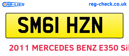 SM61HZN are the vehicle registration plates.