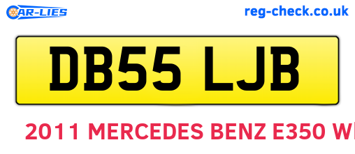DB55LJB are the vehicle registration plates.