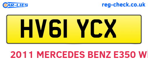 HV61YCX are the vehicle registration plates.
