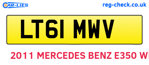 LT61MWV are the vehicle registration plates.